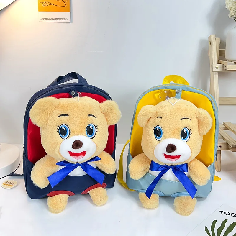 Children's Plush Backpack Lightweight Waterproof Primary School Student Backpacks Kindergarten Schoolbag Nylon Cartoon Cute