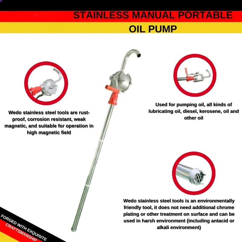exquisite craftsmanship WEDO GS Certificate 304 420 Stainless Steel Manual Portable Oil Pump