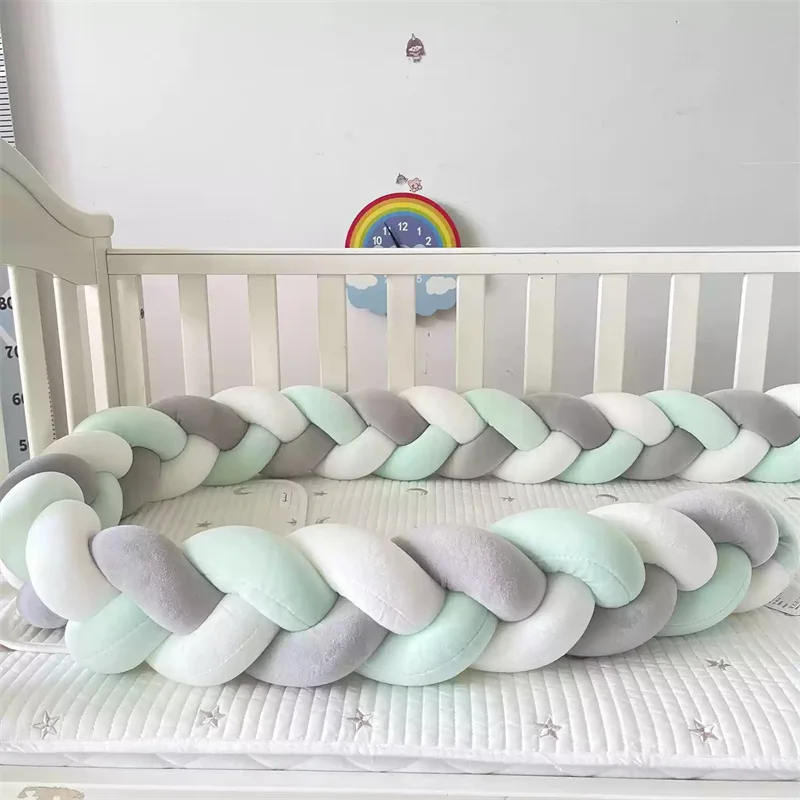 Ins New Baby Three Strand Braid Bedside Room Decoration Anti Fall Rail Hand Woven Anti Collision Strip Bed Rails