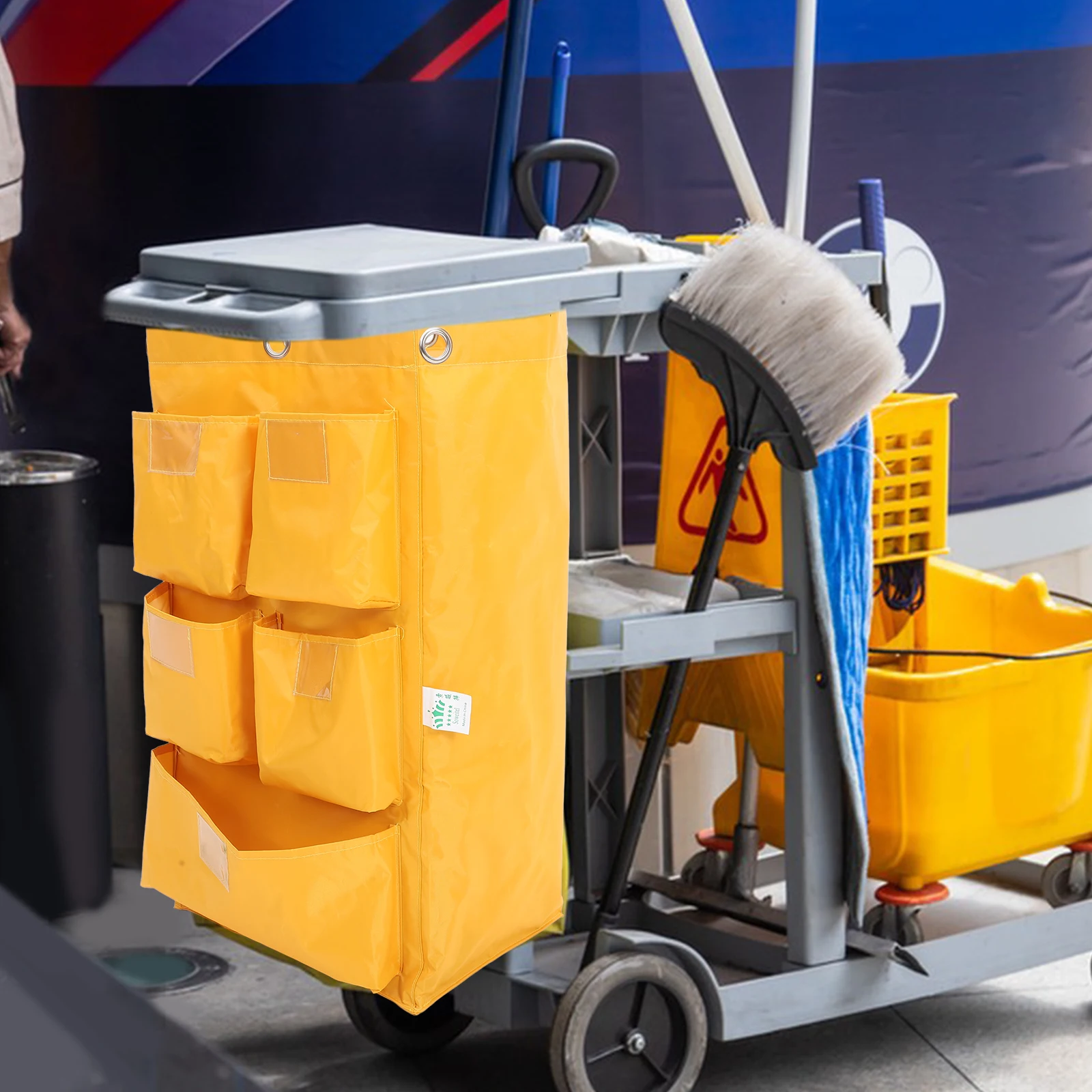 

Janitorial Cart Bag Heavy Duty Pouch For Trash Collection Durable Replacement Spacious Cleaning Supply Organizer Home