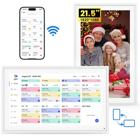 21.5inch Digital Calendar Planning Calendar, Chore Chart Task Rewards for HD Interactive Touchscreen Smart Family Planner NEWYES