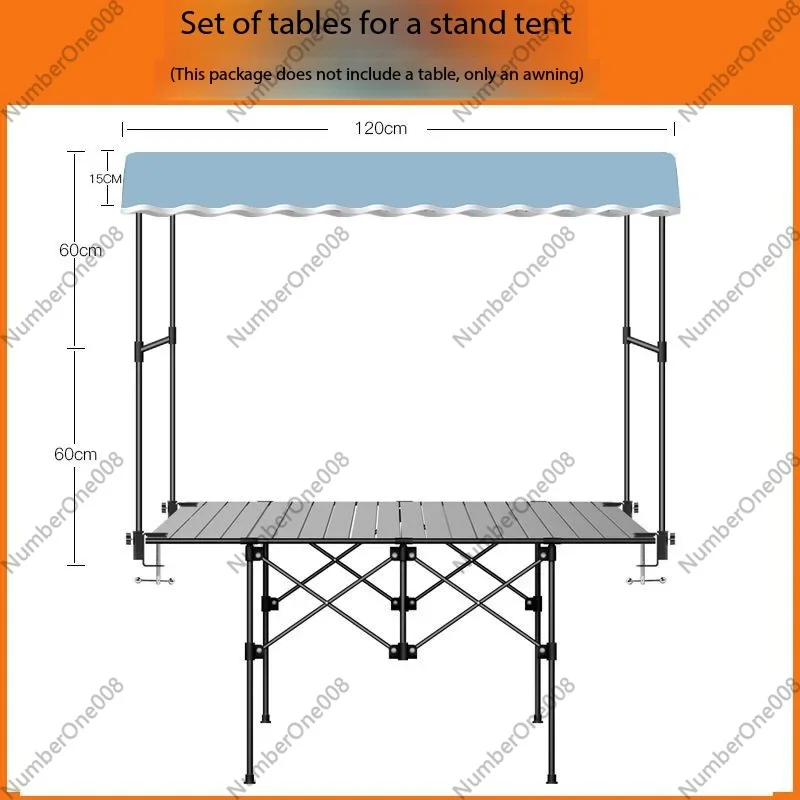 Portable Pull Cart with Pop Up Awning, Outdoor Shade Canopy Mobile Stall Shelter for Camping Vending and Leisure Use