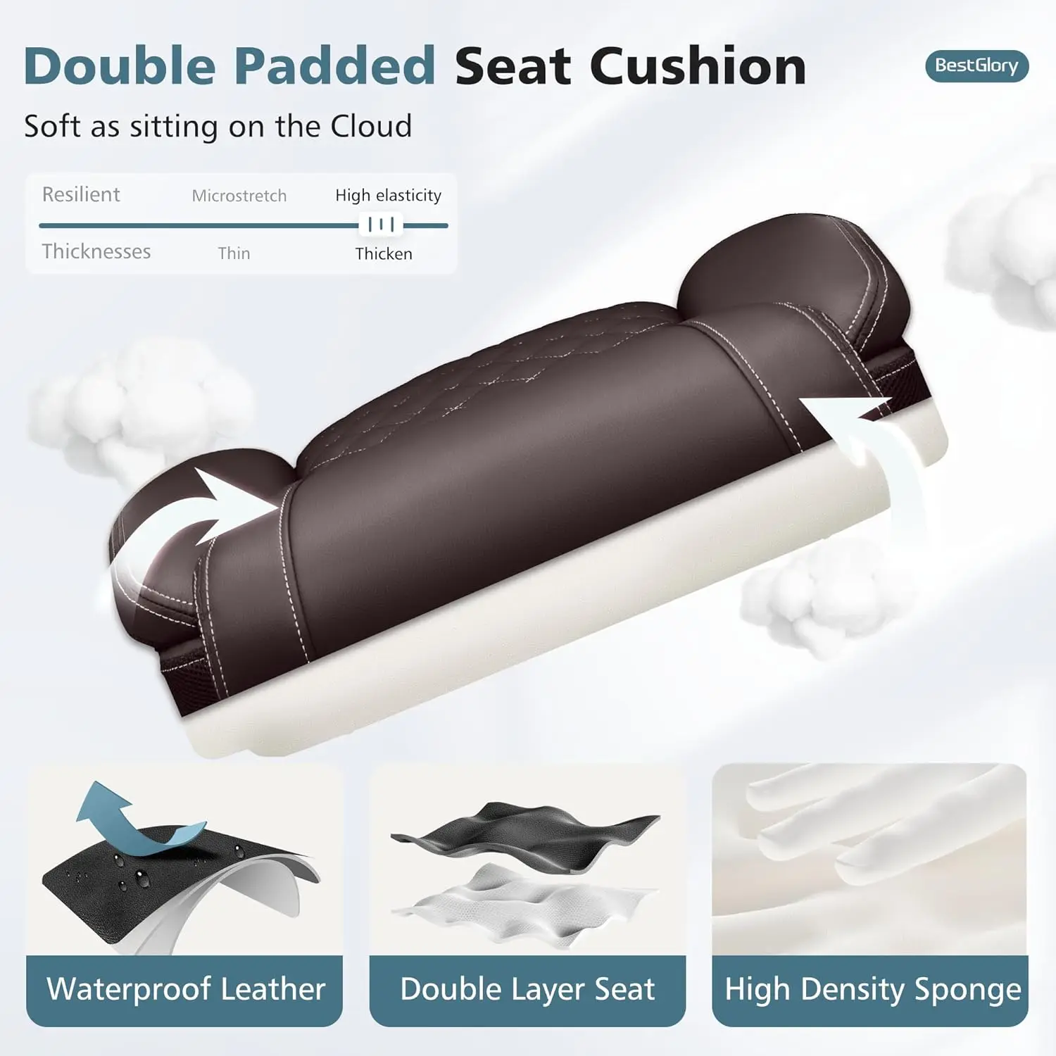 Ergonomic High Back Office Chair, Breathable Leather with Lumbar Support & Rocking Function