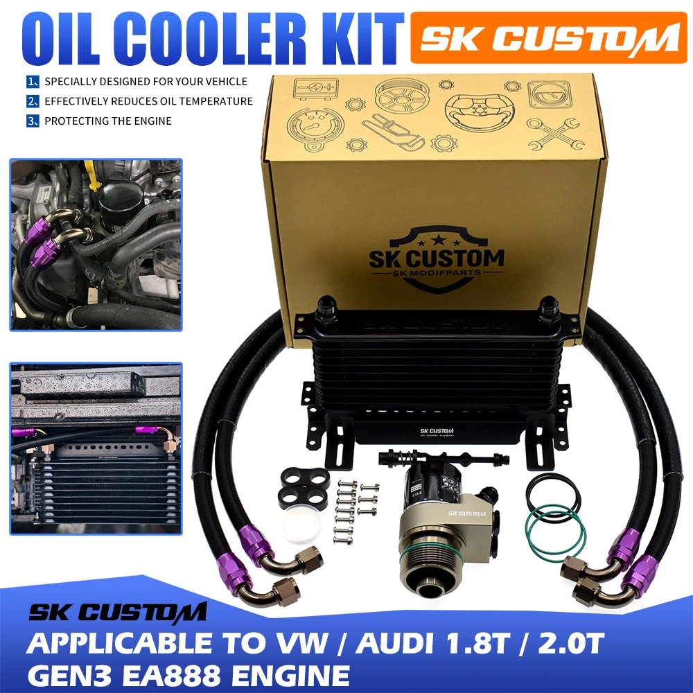 Sk custom für vw audi 3. gen ea888 motoröl kühler kit a3 s3 a4 q5 golf mk7 mk 2, 5 mk8 7,5 t 1,8 t auto modifikation ölkühler