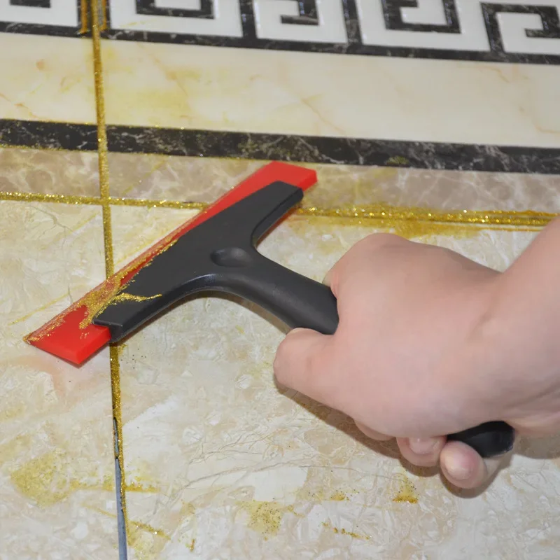 Imagem -02 - Tile Gap Filling Cleaning Scraper Shovel Grout Raspador de Borracha para Ladrilho Fixação Car Film Glass Snow Ice Trowel Remover 2in 1