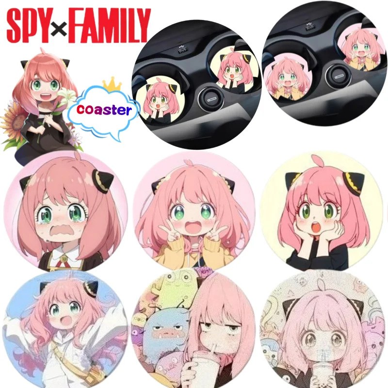 

Новая автомобильная подставка SPY×FAMILY Anya Forger, креативная высококачественная автомобильная подставка с принтом «сделай сам», простая современная противоскользящая впитывающая быстросохнущая подставка для воды