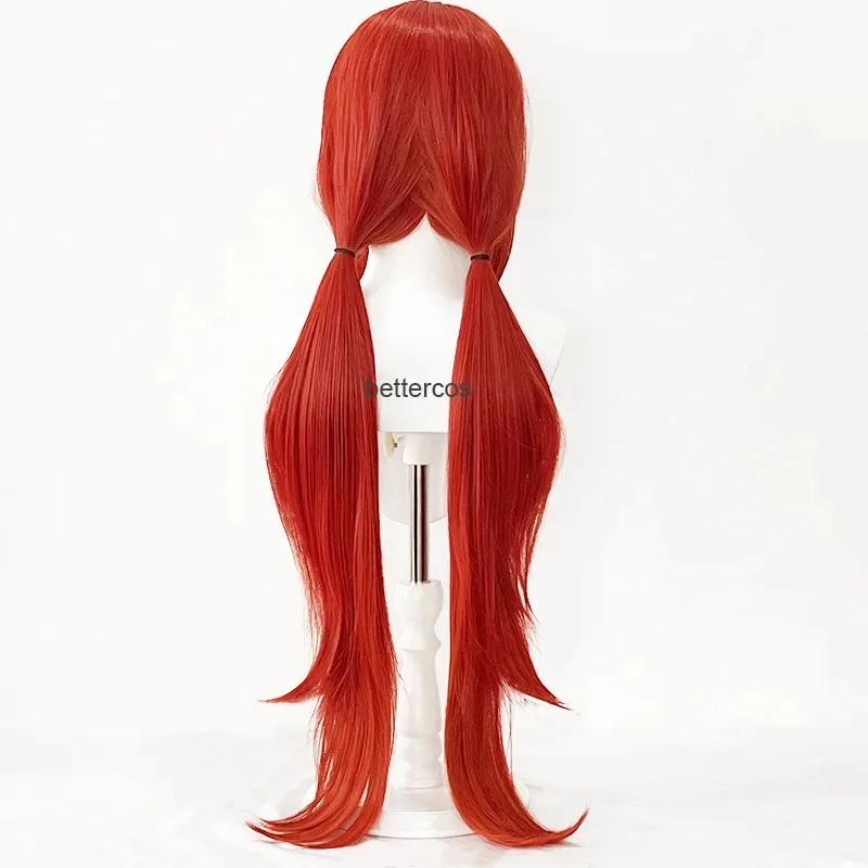Nilou Impact Wig Merah Lurus Panjang Cosplay Anime Wig Sintetis Tahan Panas Pra-gaya