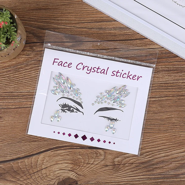 Fashion Forehead Face Gems Stickers Self Adhesive Waterproof Acrylic Rhinestones for Makeup Party Ball Dance Stage Decoration view 6
