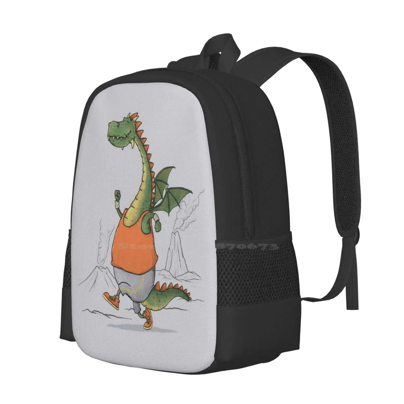 Morning Run Hot Sale Backpack Fashion Bags Running Morning Mountains Dragon Sport Athletic Funny Animals Cartoon Nature Kids