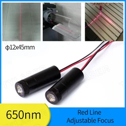 D12X45mm Focusable 650nm Red Line Laser Diode 5mw 10mw 30mw 50mw 100mW 150mW Laser Module for Wood Stone Cutting Positioning