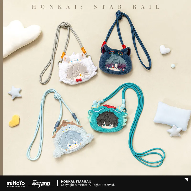 Genuine Honkai：Star Rail Boys' Dorm Q-Version Series Cute Plush Coin Purse Soft Mini Wallet With Lanyard Ornament Birthday Gift