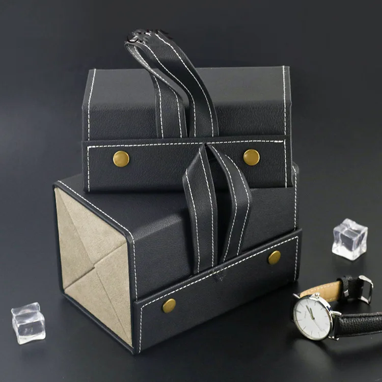 Portable Glasses Case Cover PU Leather 5 Pairs of Sunglasses Holder Box Eyeglasses Storage Box Magnet Switch PU Bag image 3