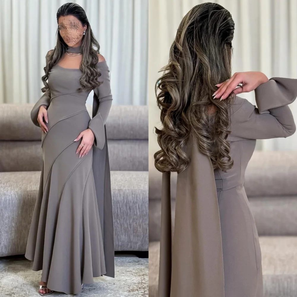 

Классические изысканные трикотажные плиссированные платья миди с открытыми плечами по индивидуальному заказу, мода на заказ