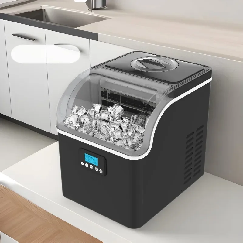 Commercial Ice Maker Machine 25kg 30kg Automatic Square Cube Ice Maker for Milk Tea Shop Bar Restaurant Small Household Use