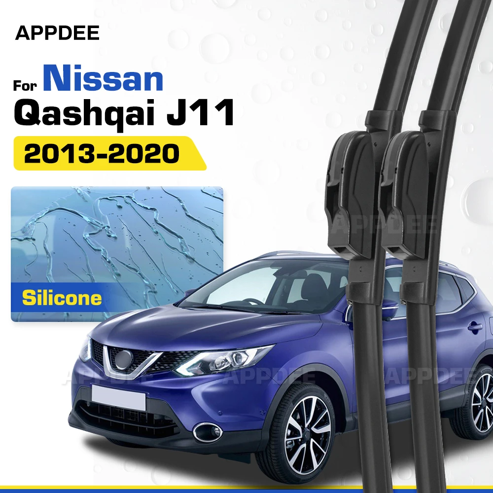 

Silicone & Rubber LHD&RHD Front Wiper Blades Set For Nissan Qashqai J11 2013-2020 Coated Windshield Windscreen Window Brushes