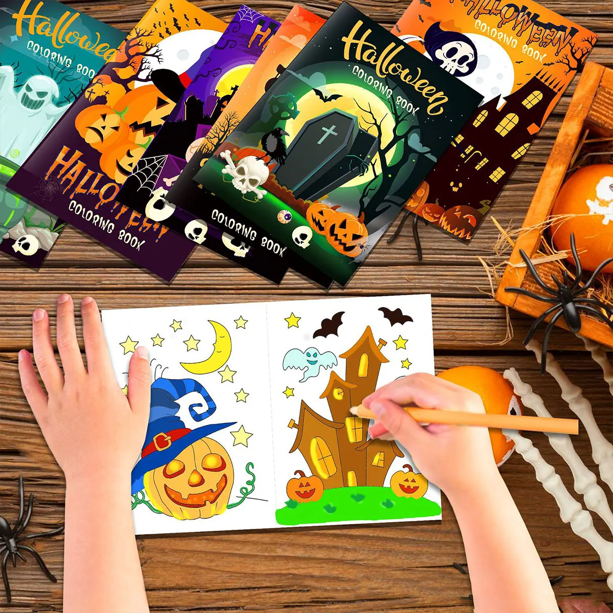 Halloween Adult Coloring Book, Simple Bold DIY, Spooky Home Relax, Creativity Boost, Parent - Child Fun, Stress Relief Art