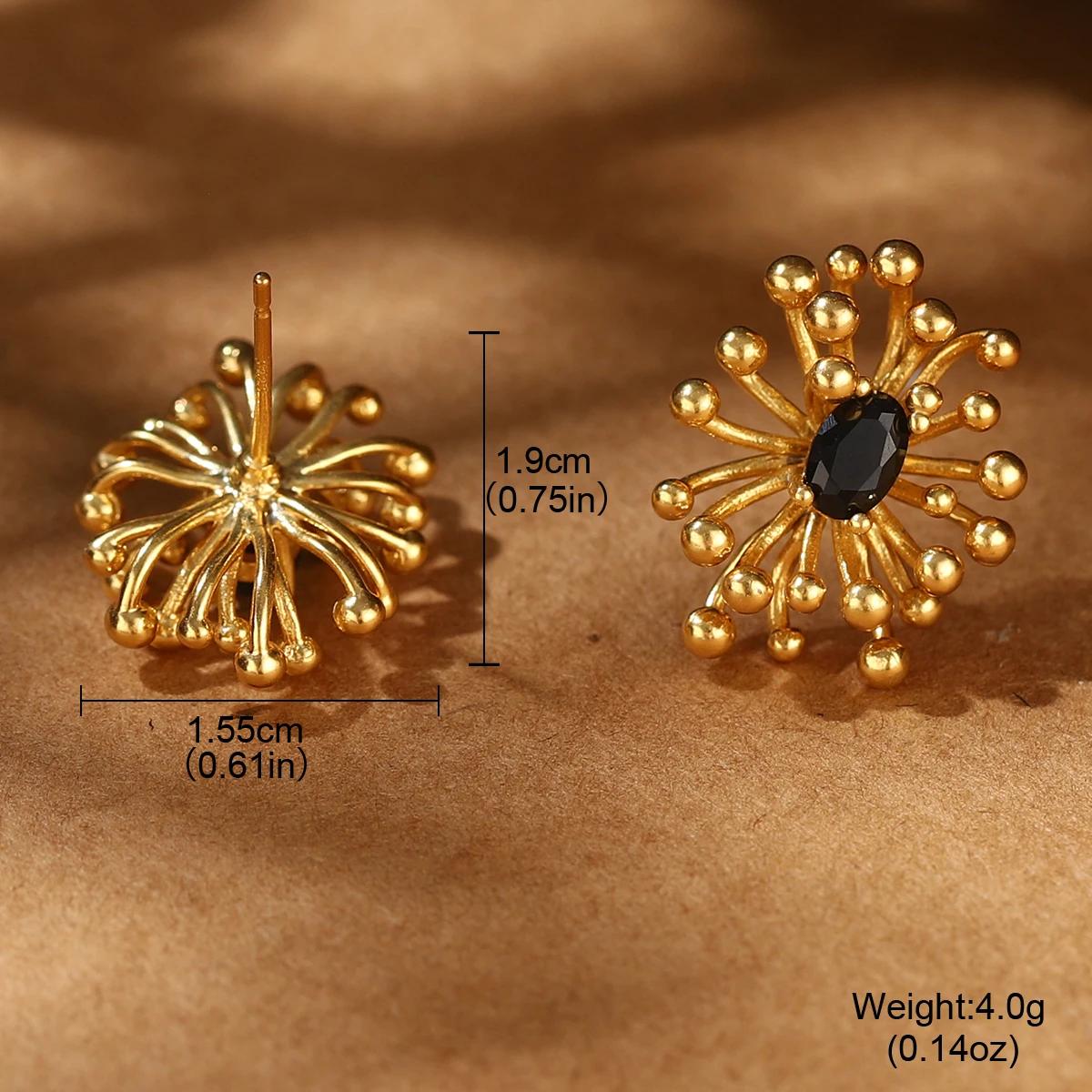 Delicate Oval Crystal Flower Stamen Brass Earrings For Women 2025 Trendy Female 18K Gold Plated Luxury Quality Jewelry Gift