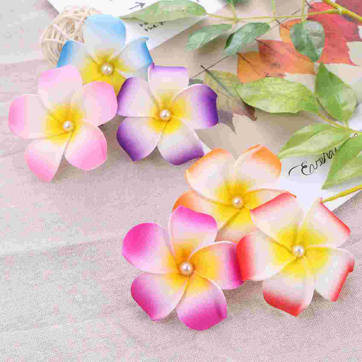 

20 Pcs Plumeria Hair Clip Pearl Pins Hawaiian Decorations Flower Clips Flowers for Accessories