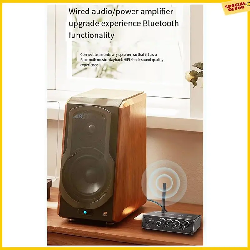 A25P 2X Bluetooth Audio Receiver Adapter 5.3 Player U Disk Microphone Amplifier Audio Speaker Converter With Remote Control