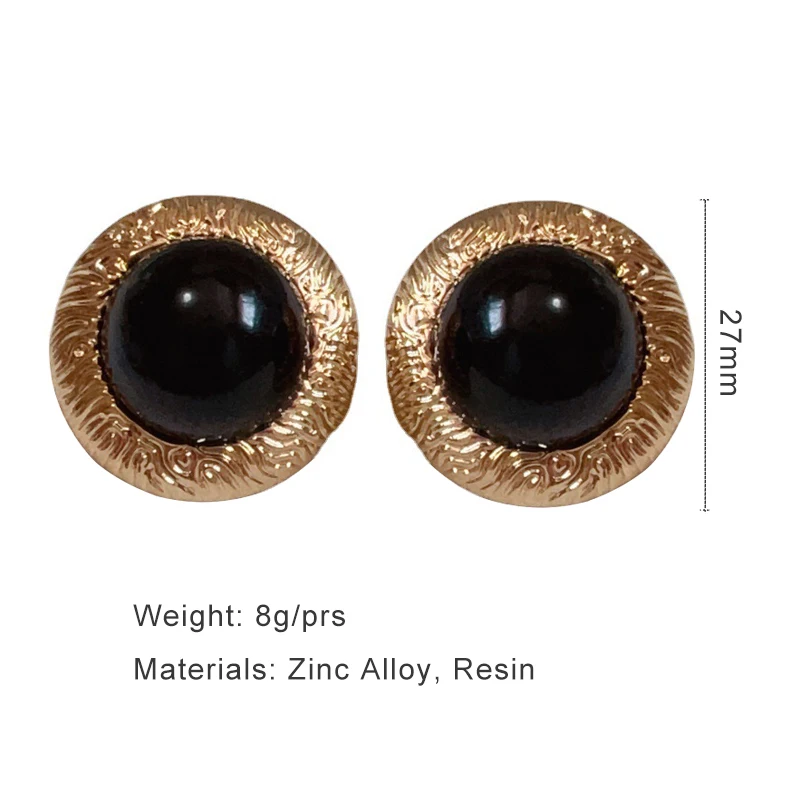 Round Textured Metal Post Earrings For Women Vintage Designer Party Accessories Wholesale Fashion Jewelry New Styles Gifts C1546