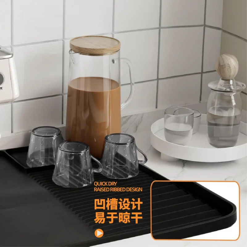 Cross-Border New Arrival Coffee Maker Mat Silicone Draining Pad Simple Kitchen Coffee Pad Heat Insulation Non-Slip Stain Resista