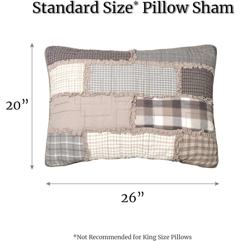 Pillow Sham - Smoky Cobblestone Contemporary Decorative Pillow Cover with Patchwork Pattern - Standard