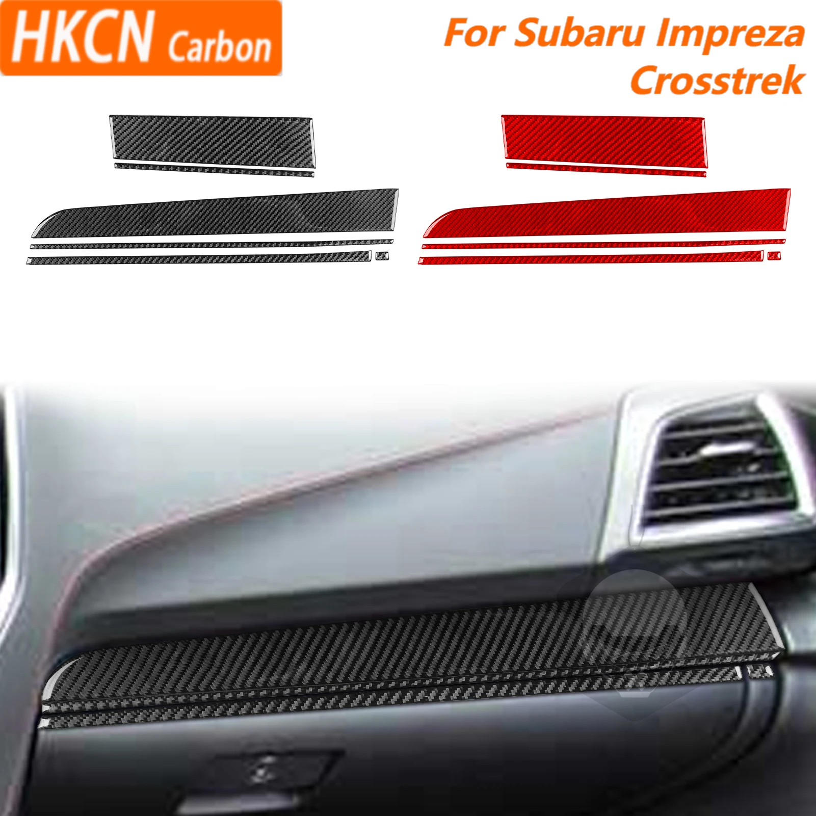 

For Subaru Impreza 17—22 Crosstrek 18—22 Car Accessories Carbon Fiber Dashboard Modified Strip Panel Interior Cover Trim Sticker