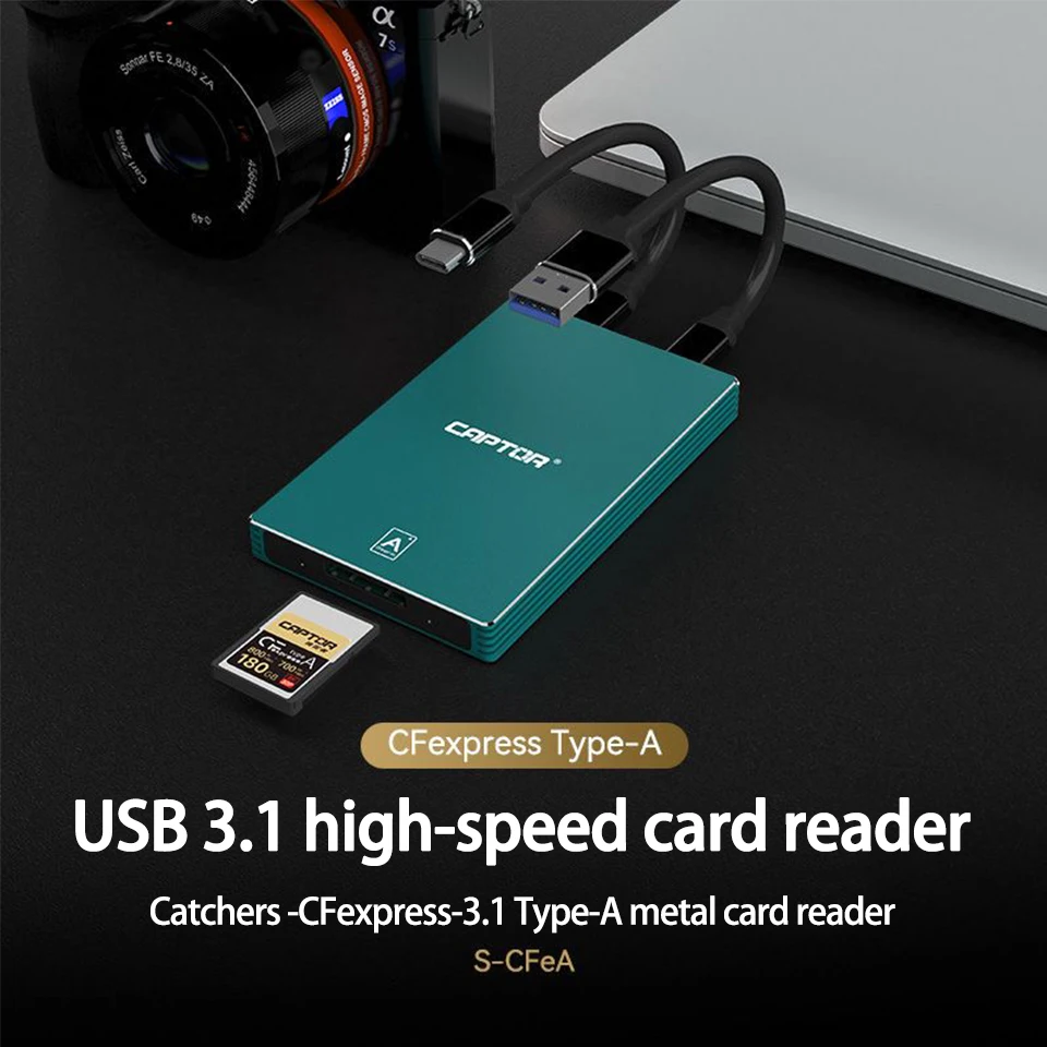 CAPTOR CFexpress Type-A USB 3.1 Gen2 10Gbps Type-C Interface Multi-system Compatible with High Speed Card Reader