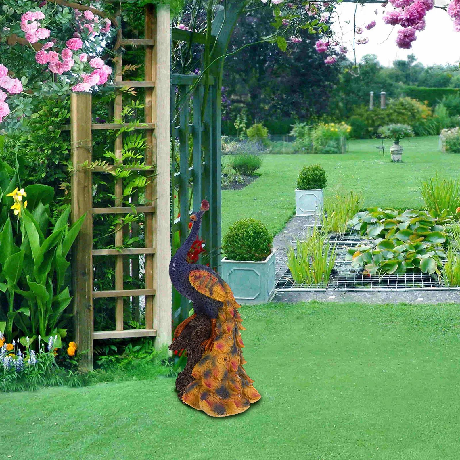 Resin Craft Outdoor Peacock Ya - Outdoor Lighting Unique ulasan dan harga