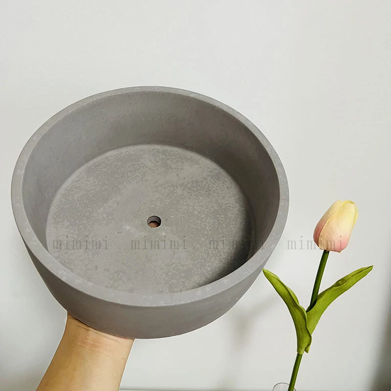 Large Size Concrete Silicone Mold 20cm Round Cement Planter Making Big Size Gypsum Clay Epoxy Mould