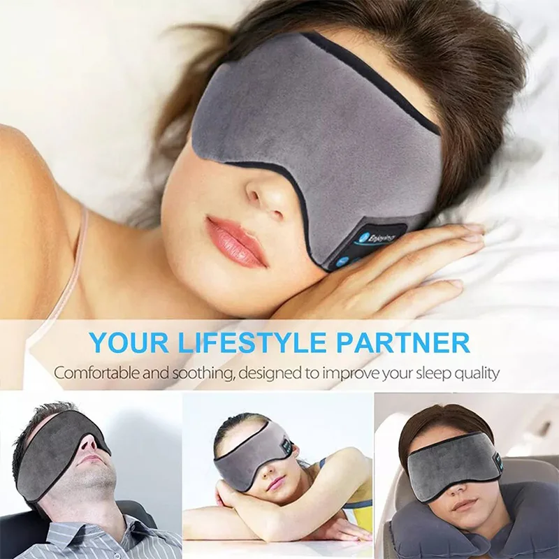 Original Bluetooth Sleeping Earphones Sleep Eye Mask Headphones Bluetooth Headband Soft Elastic Wireless Music Headphones