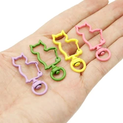 10pcs Cat shape Snap Lobster Clasp Hooks Colorful Plated DIY Jewelry Making for Keychain Necklace Bracelet Supplies