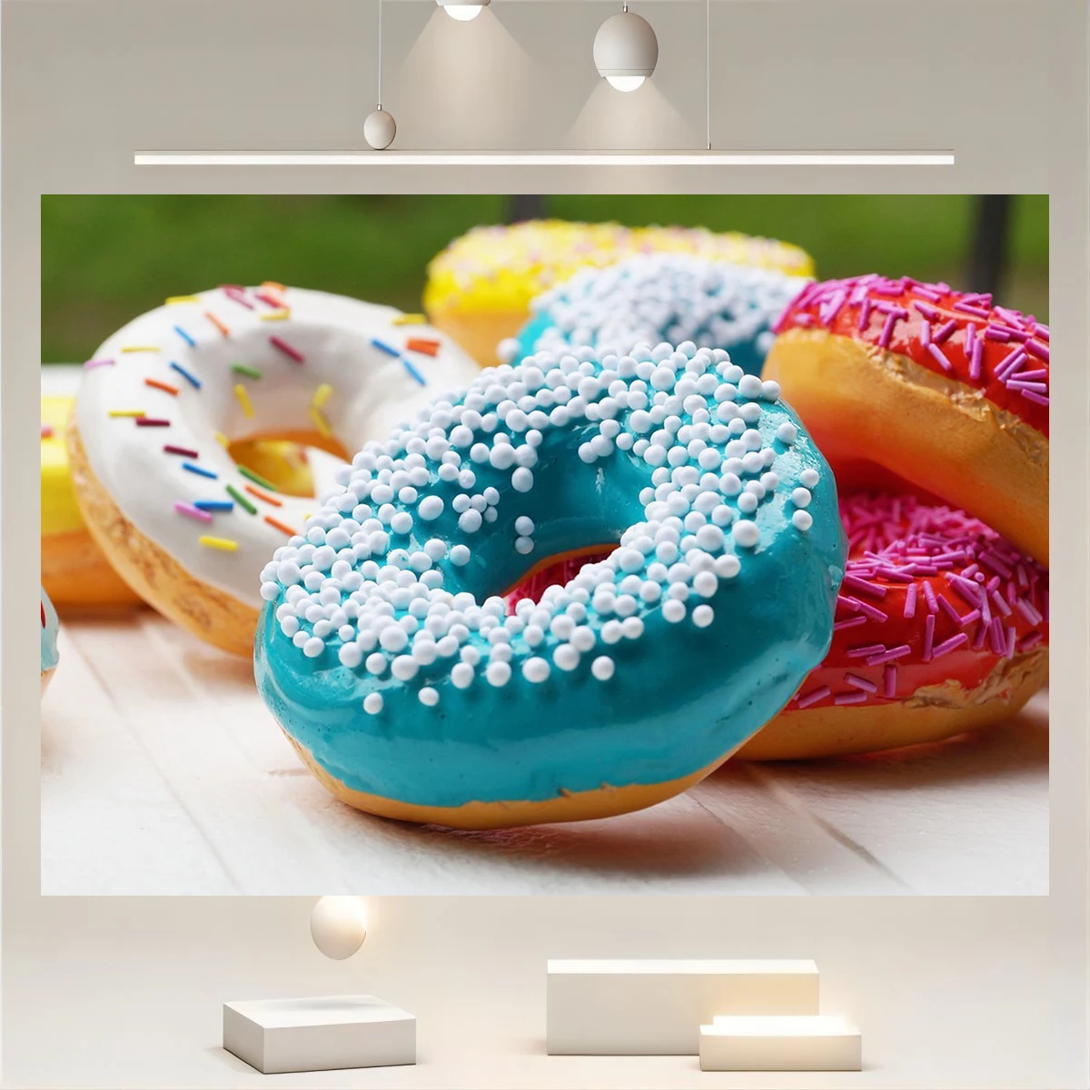 Doughnut Cupcake Afternoon Tea Backdrop Retail Store Background Decor Kids Happy Birthday Welcome Banner Room Photography