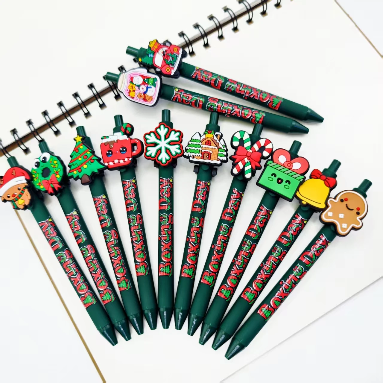 

12 шт./24 шт., рождественская счастливая тема, шариковая ручка для поверхностного монтажа, повседневные офисные студенческие обучающие канцелярские принадлежности, подарочная ручка