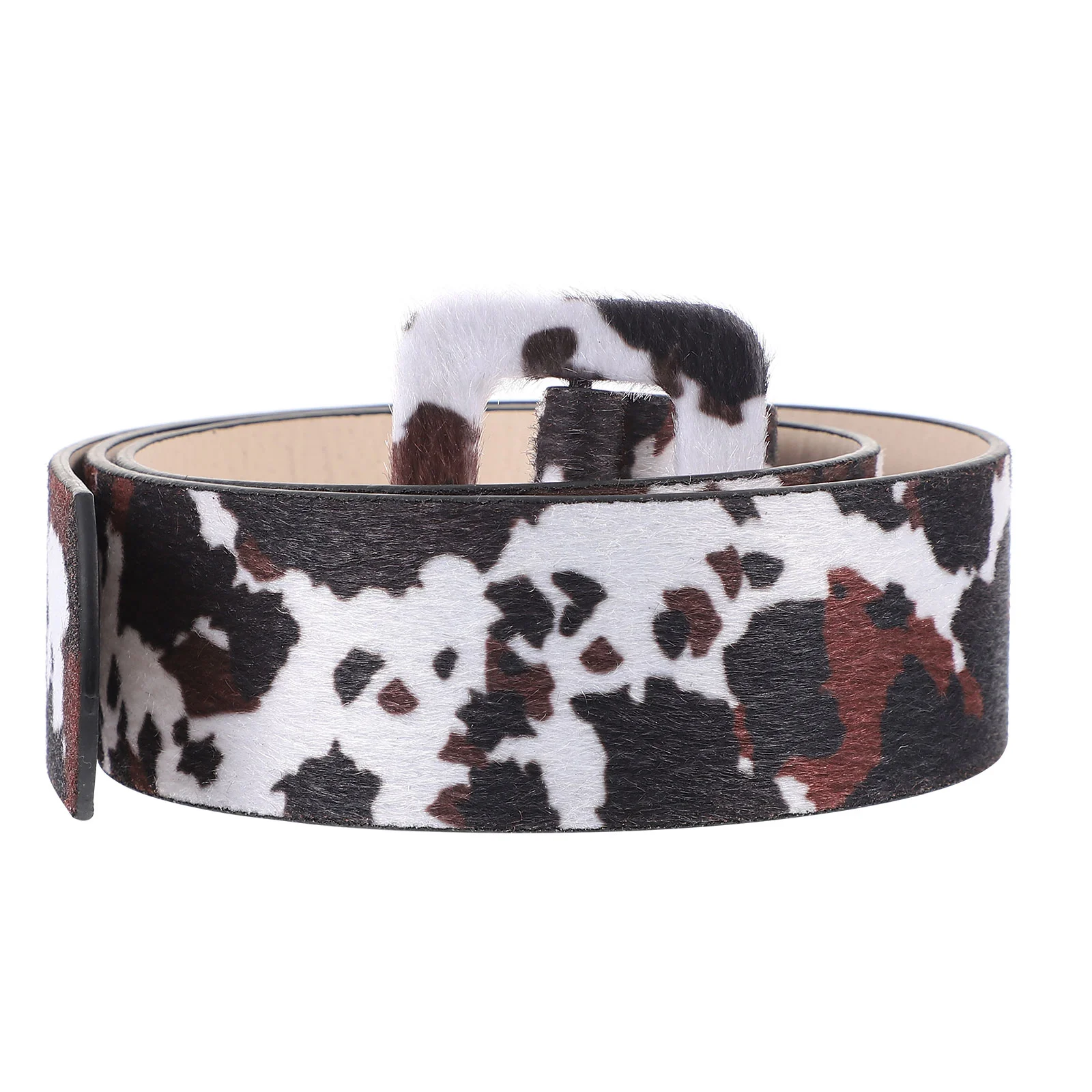 

Belt Jeans Decor Cow Pattern Wristband Belts Pants Faux Printing Dress PU Waist