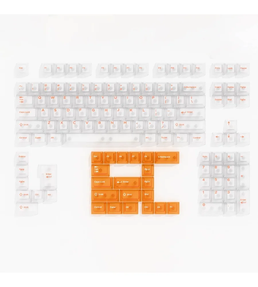 White orange PC fog through keyboard keycap 132 key pad printing magnetic axis custom original height 61/75/87