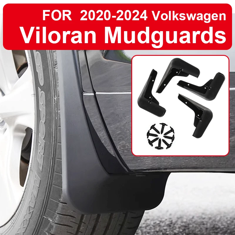 Mudflaps Splash Guards Mudguards Front Rear Fender Protector for Volkswagen Sharan  Caravelle  Viloran  2004-2024 ABS