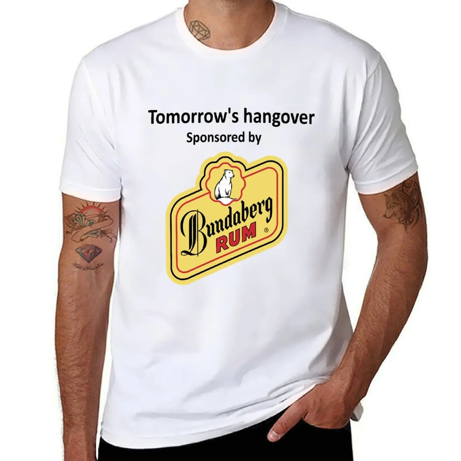 Tomorrow's hangover, sponsored by Bundaberg Rum T-shirt tees shirts graphic tees animal prinfor boys plus sizes mens clothing