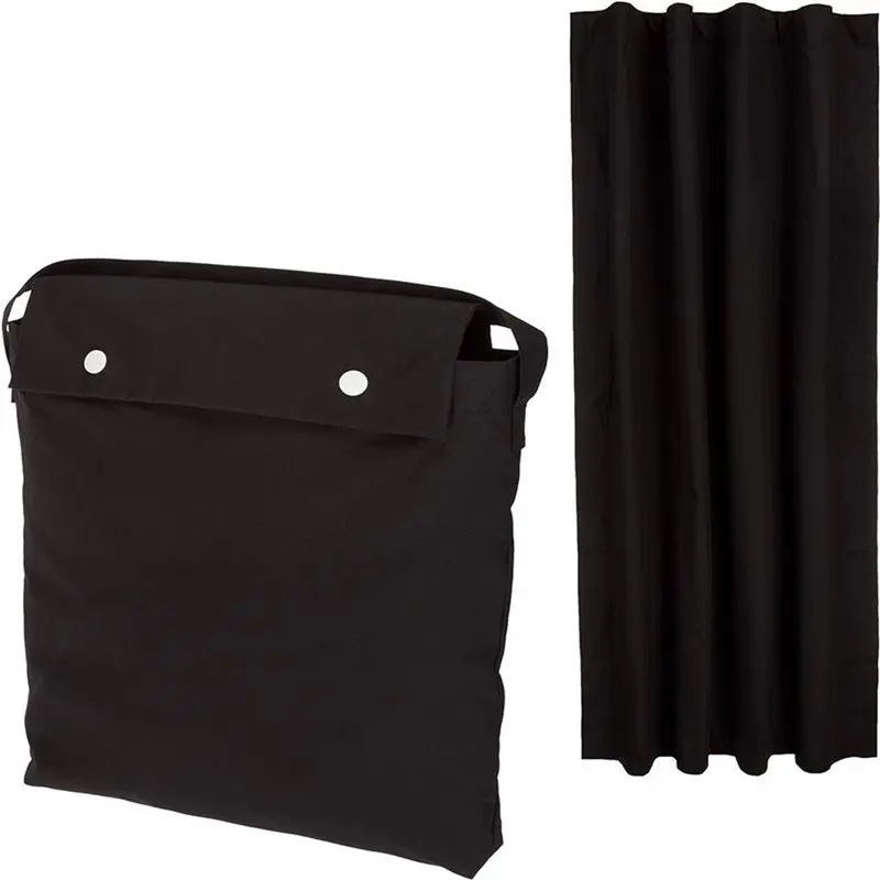 ABKY-Portable Minimalist Saving Noise Reducing Blackout Curtain Shade With Suction Cups, Fits Windows, 130Cmx200cm,Black,1Set
