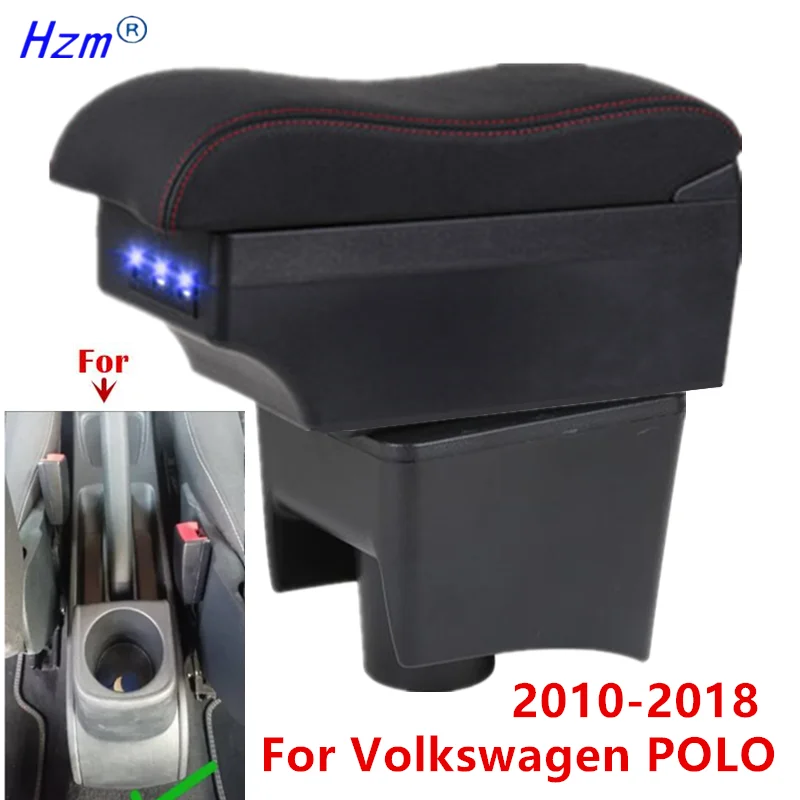 Do podłokietnika Volkswagen POLO Do VW POLO Mk5 6R Vento Podłokietnik samochodowy 2010-2018 Wnętrze Modernizacja Schowek samochodowy Akcesoria samochodowe