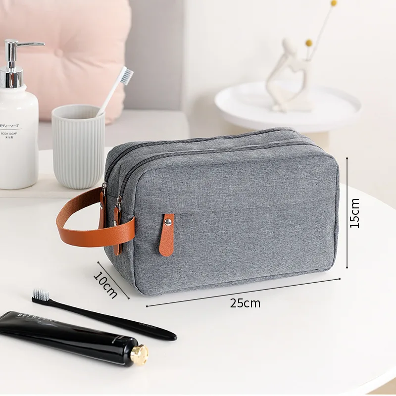 Homens Viagem Wash Bag Pendurado Higiene Pessoal Dupla Camada Grande Capacidade Cosmetic Bag Portátil Oxford Pano Impermeável Maquiagem Bag Pouch