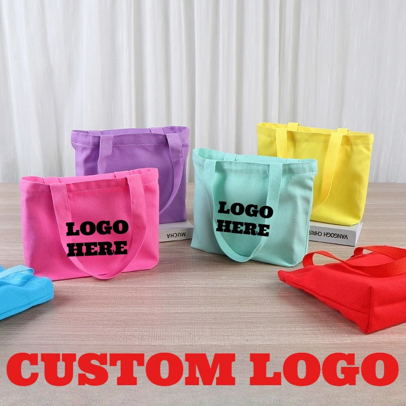 Custom Logo Color Portable Canvas Bag Student Shoulder Canvas Bag Large Capacity Environmentally Friendly Shopping Storage Bags