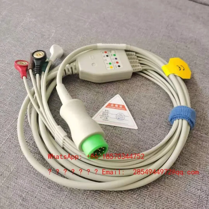 Suitable for Defibrillator D3 D6 ECG Lead Wire (12 Pins and 5 Buckles)
