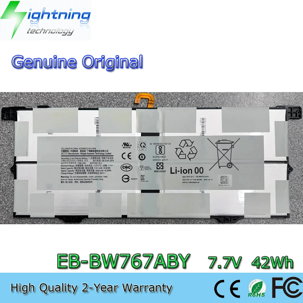 New Genuine Original EB-BW767ABY 7.7V 42Wh Laptop Battery for Samsung Galaxy Book S NP767XCM-K02CA SM-W767 2ICP3/50/118-2