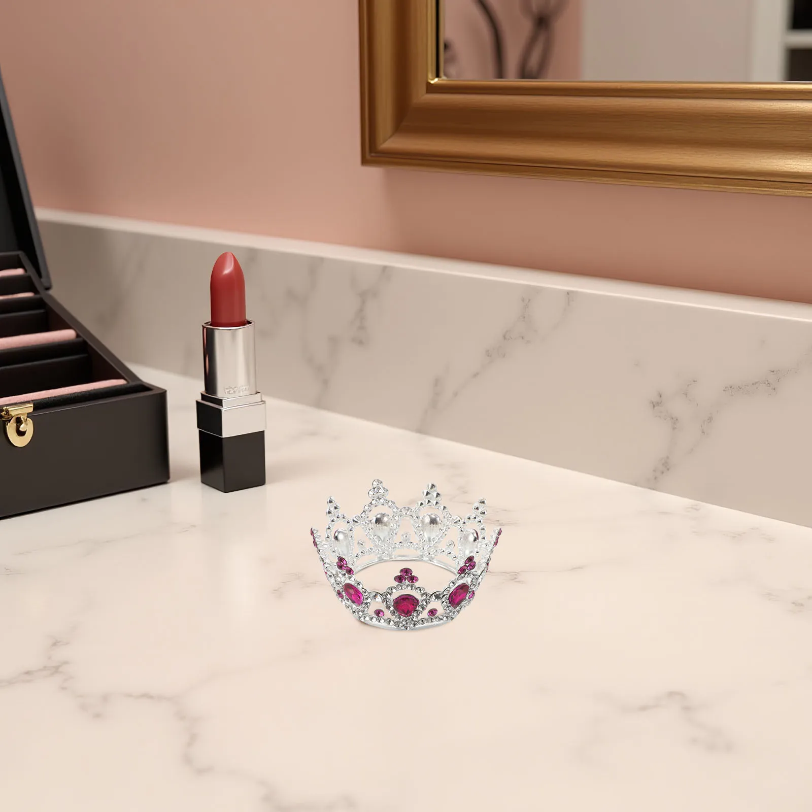 مشط تاج صغير من حجر الراين للفتيات الصغيرات لحفلات أعياد الميلاد وحفلات الأميرة وإكسسوارات الرأس وغطاء الرأس على شكل تاج