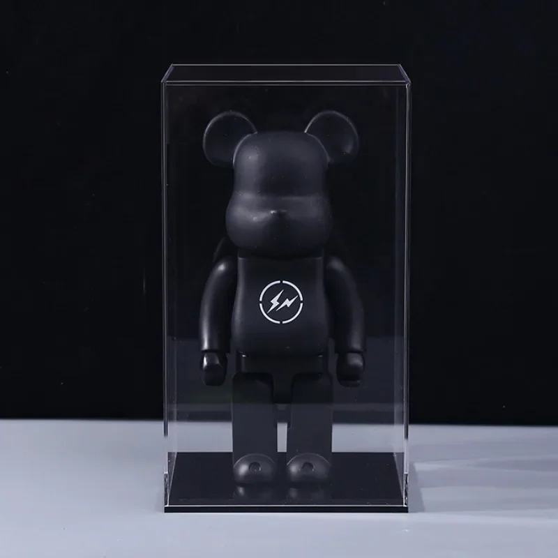 High transparency with base thickened integrated building block bear figure dust cover display box
