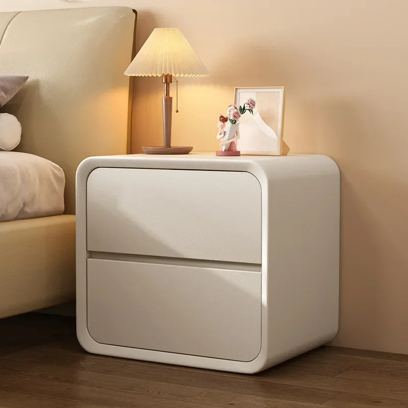 Bedside table Bedroom Multifunctional light luxury solid wood drawer Bedside cream wind storage Multifunctional cabinet Durable