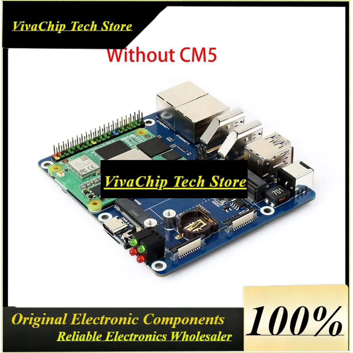 VivaSDual Gigabit Ethernet 5G/4G Base Board Designed For Compute Module 5, CM5