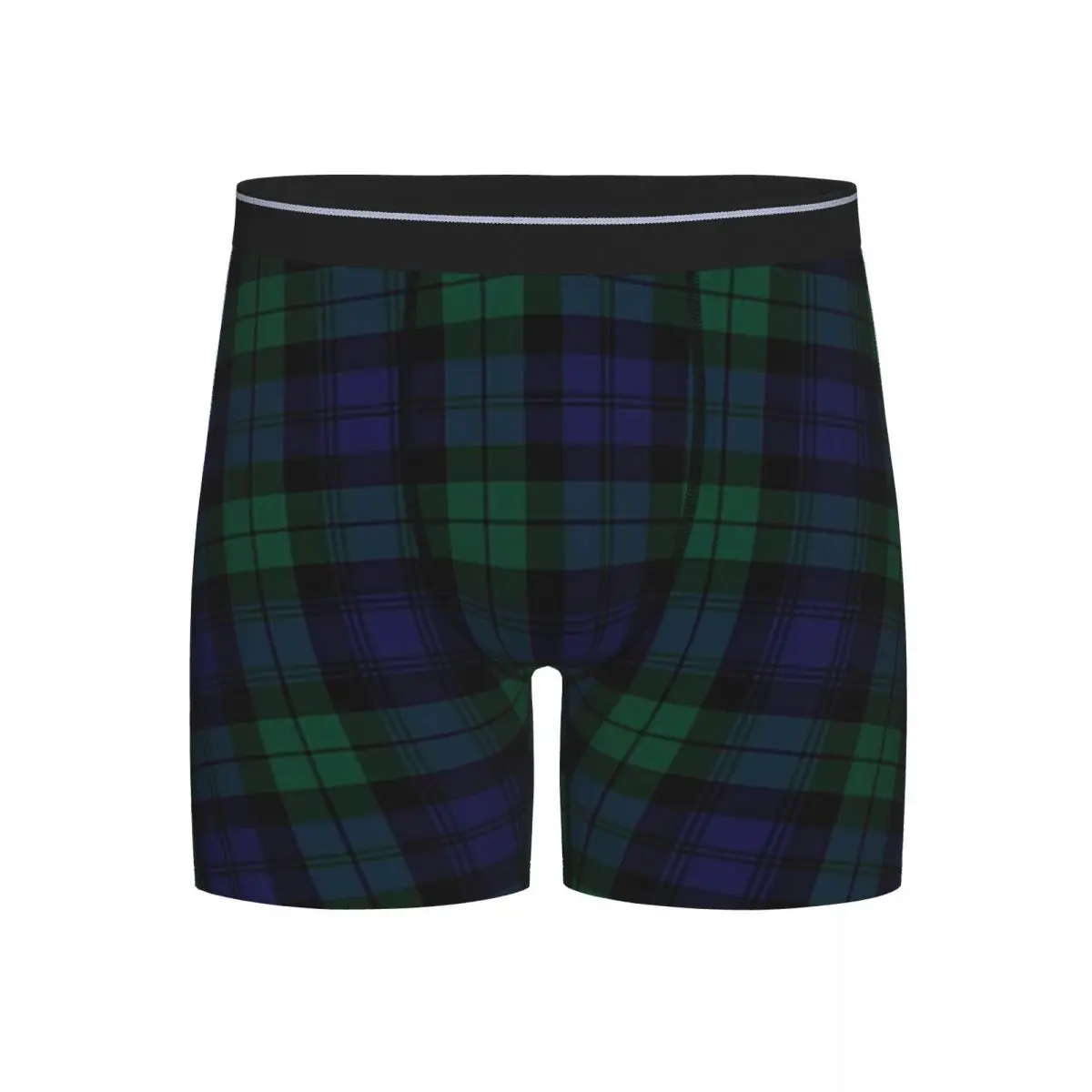 

Long Boxer Underpants Shorts Blackwatch Tartan Modern Cute Blue And Green Plaid Panties Men Ventilate Underwear for Homme Man