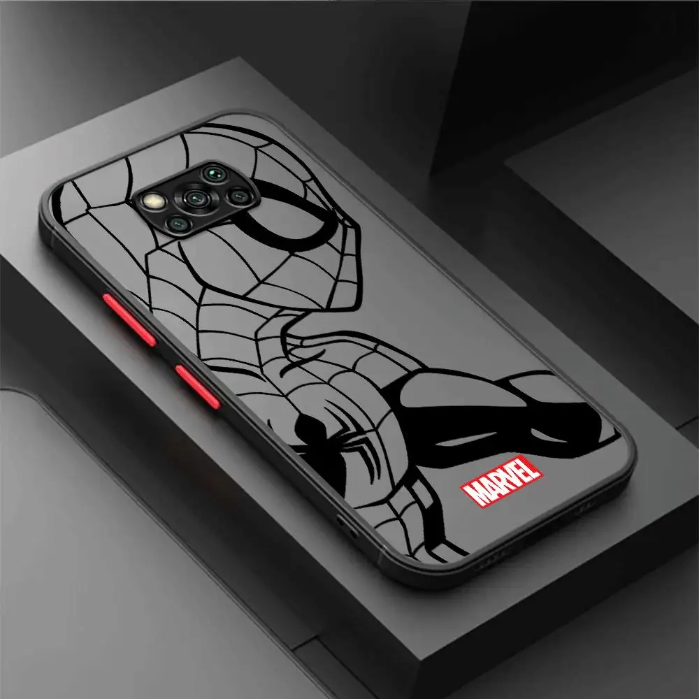 Marvel Spiderman Ironman Phone Case for Xiaomi Poco X3 X3 NFC X3 Pro F3 M5 M5s X4Pro 5G X4 GT C40 X5Pro 5G Shockproof Cover